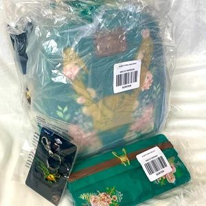 Loungefly Marvel Infinity Loki Floral mini Backpack, Wallet & Keychain Set